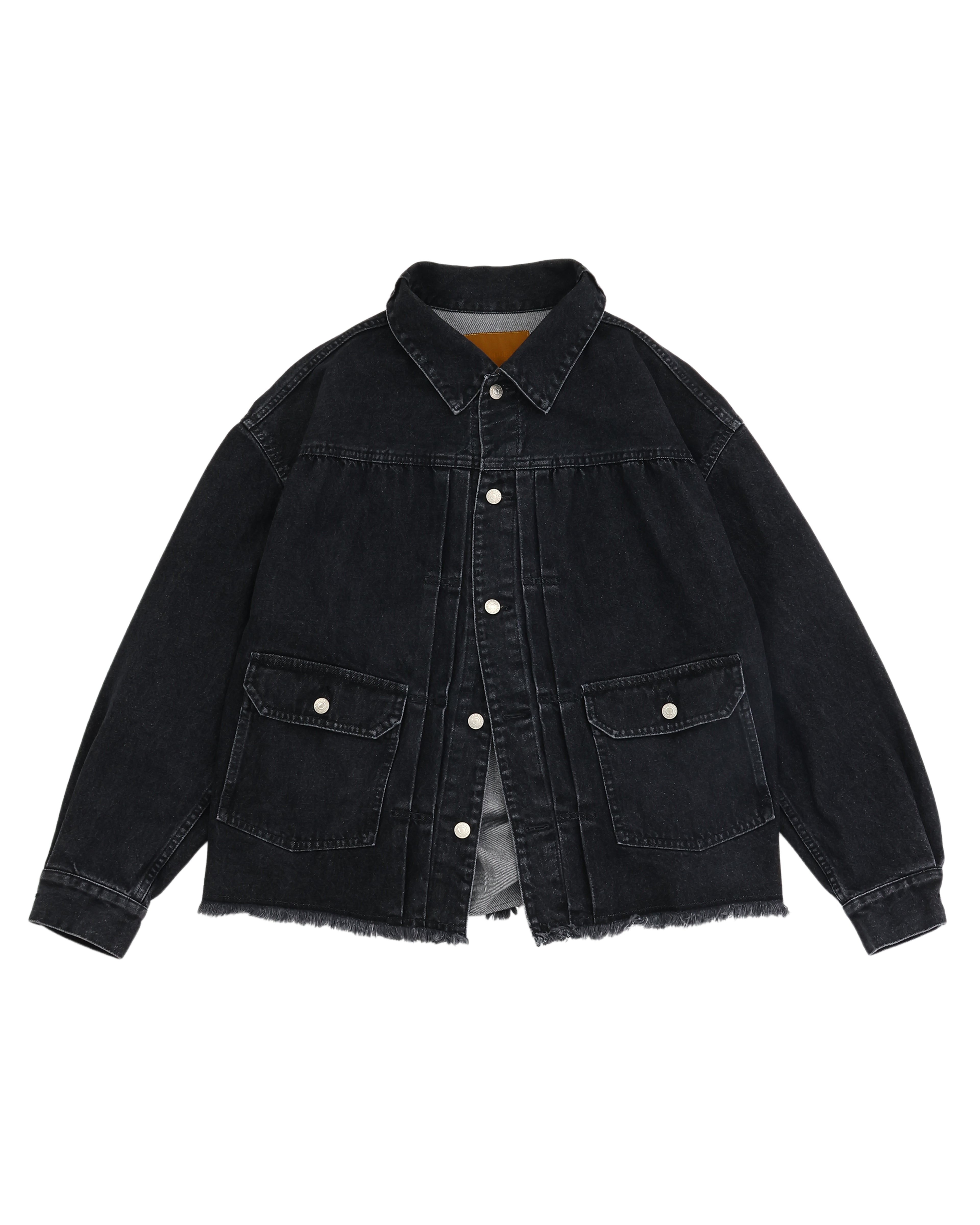 Cutaway front Denim jacket -Used- / Used Black カッタウェイ