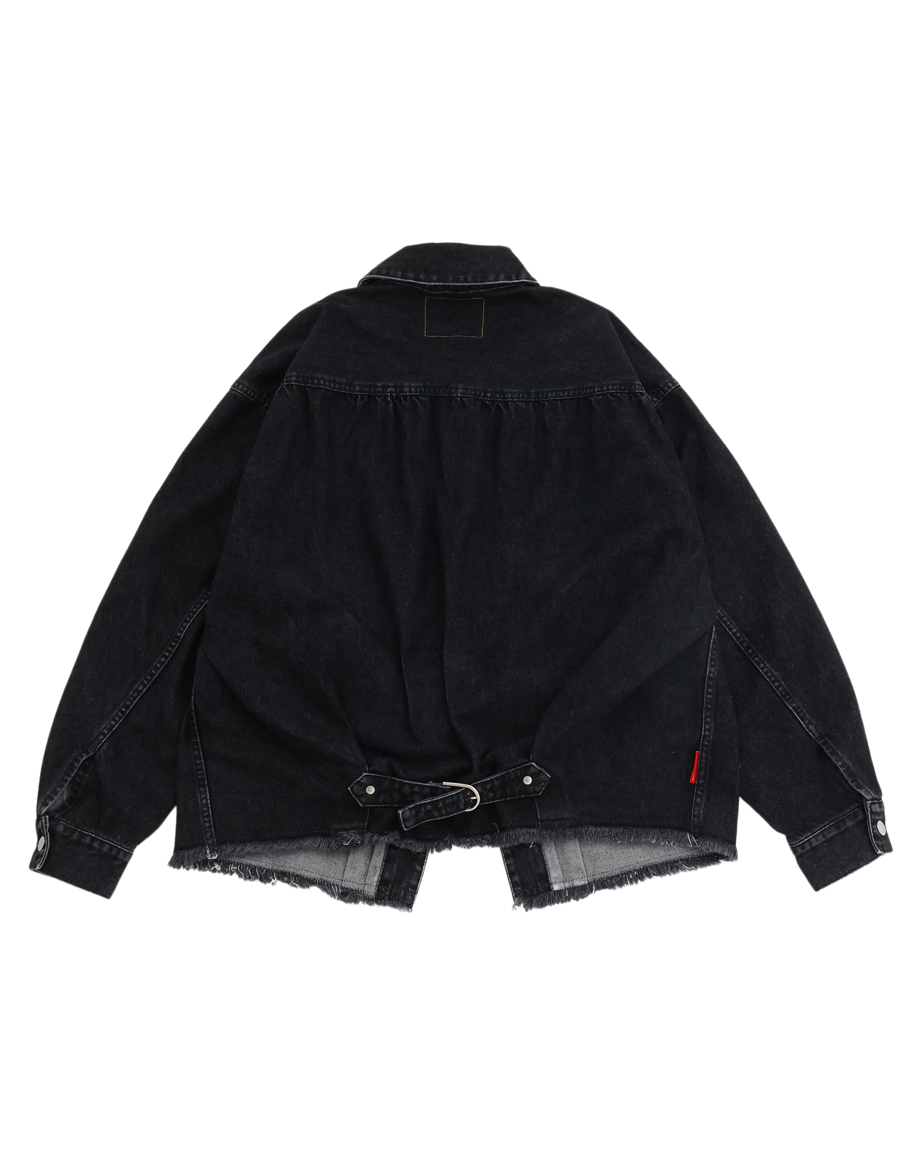 Cutaway front Denim jacket -Used- / Used Black カッタウェイ
